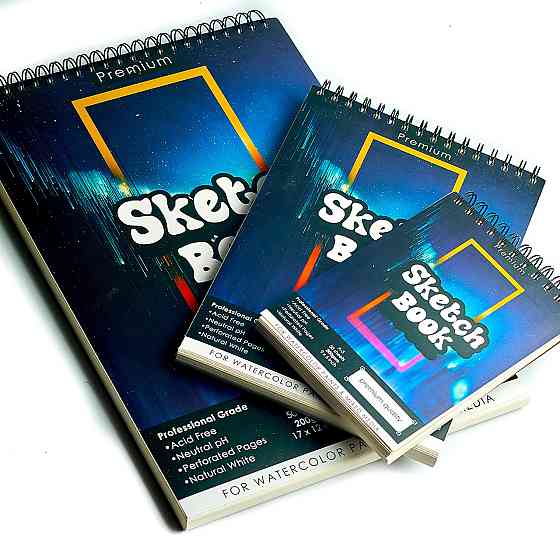 Скетчбук з акварельного паперу А5 200 г\м2 для скетчинга для малювання, альбом 50 аркушів Кам'янець-Подільський