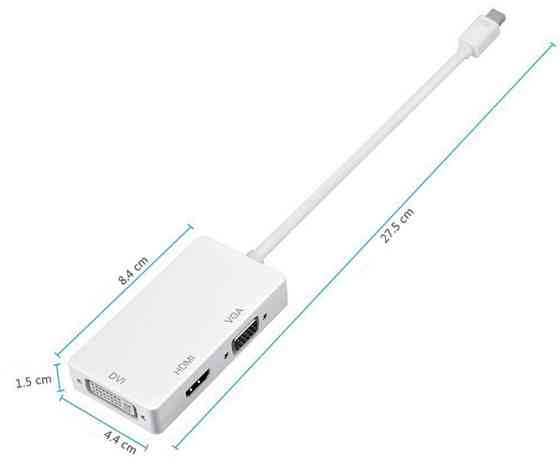 Перехідник mini DisplayPort M --> HDMI/VGA/DVI (24+5), FHD 1080p Вінниця