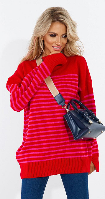 Стильный свитер в полоску (48-52) Киев - изображение 1