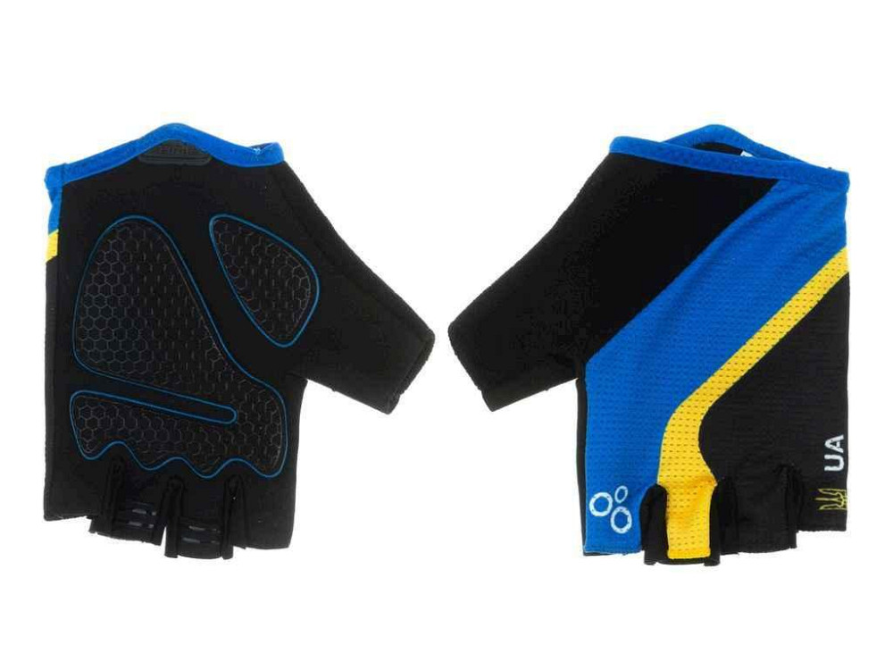 Рукавички з короткими пальцями Catch 20 BLACK/BLUE/YELLOW L ТМ ONRIDE Київ - фото 1