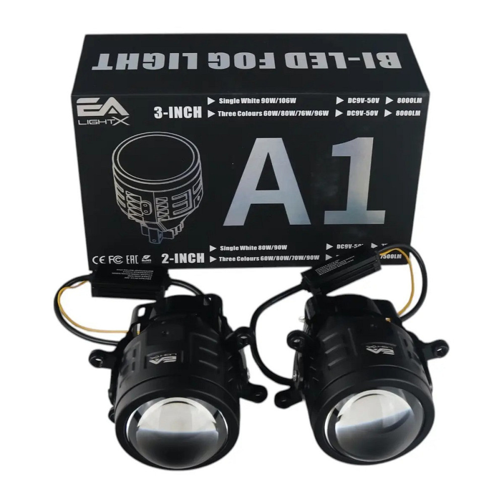 Комплект протитуманних LED фар EA A1 Renault Citroen Ford Mitsubishi Peugeot Subaru 100W ПТФ FOG біле/жовте Харків - фото 10