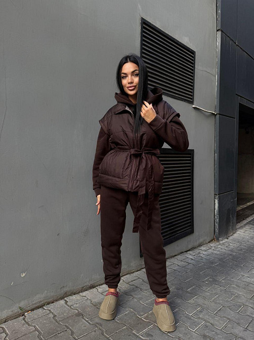 Женский теплый костюм тройка (жилетка+штаны+худи) Одесса - изображение 2