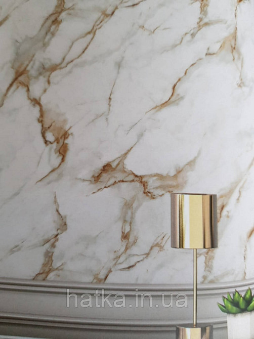 Обои виниловые на флизелине AdaWall Beta1.06х10 3д камень под мрамор бежевые с серым коричневым 1109-3 Киев - изображение 2