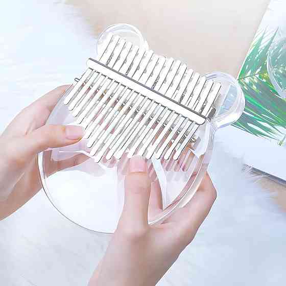 Калімба з акрилу RESTEQ, Прозора калімба Bear, тон С, Калімба на 17 язичків, Kalimba з цільним резонатором Київ