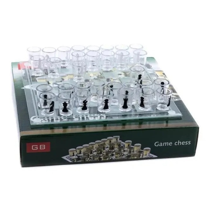 Алко Пьяные шахматы с рюмками и стеклянной доской 24х24 см. Алкогольные шахматы рюмки, настольная игра 32 рюмки KR-25 Ивано-Франковск - изображение 3