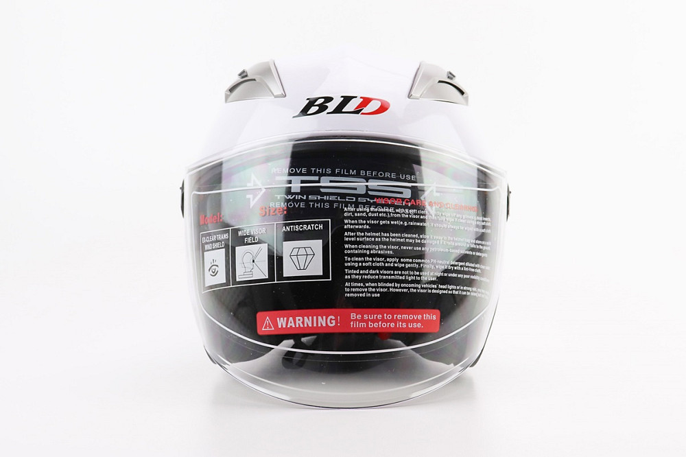 Шолом відкритий+відкидні окуляри BLD-708 М (57-58см), БІЛИЙ глянець Киев - изображение 5