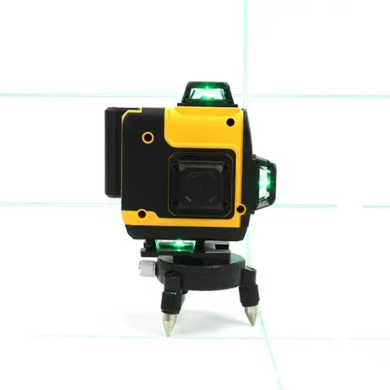 Аккумуляторный лазерный нивелир 4D, 16-линейный зеленый уровень LUX с большим Led экраном, Tape-C зарядка (3.7V, 5AH). АКБ уровень Коломия