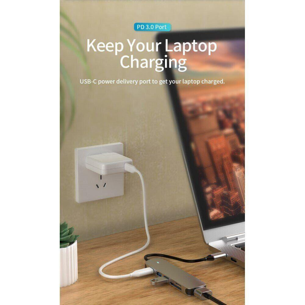 USB Type-C к HDMI-4K концентратор-разветвитель Док-станция для ноутбука с адаптером PD SF RJ45 Thunderbolt 3 для Macbook Air M Киев - изображение 9