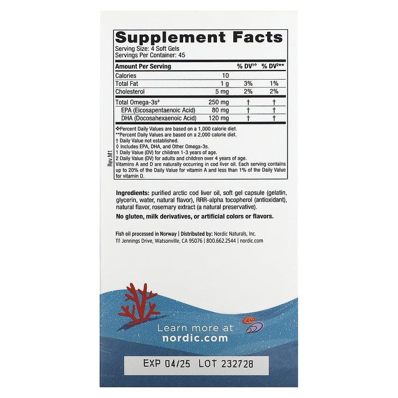 Риб'ячий жир для дітей Nordic Naturals Children's DHA 180 капсул Полуниця Київ - фото 3