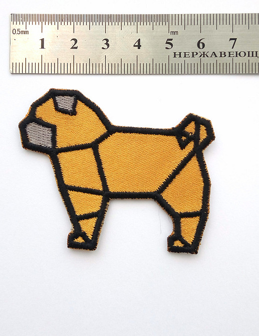 Нашивка патч Мопс (оригами) Запорожье - изображение 3