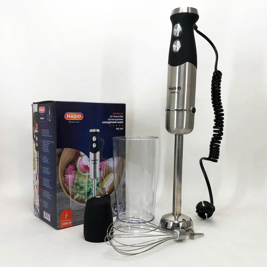 Блендер для соусів і пюре Magio, Подрібнювач для кухні металевий Занурювальний блендер збивання WC-96 Івано-Франківськ - фото 9