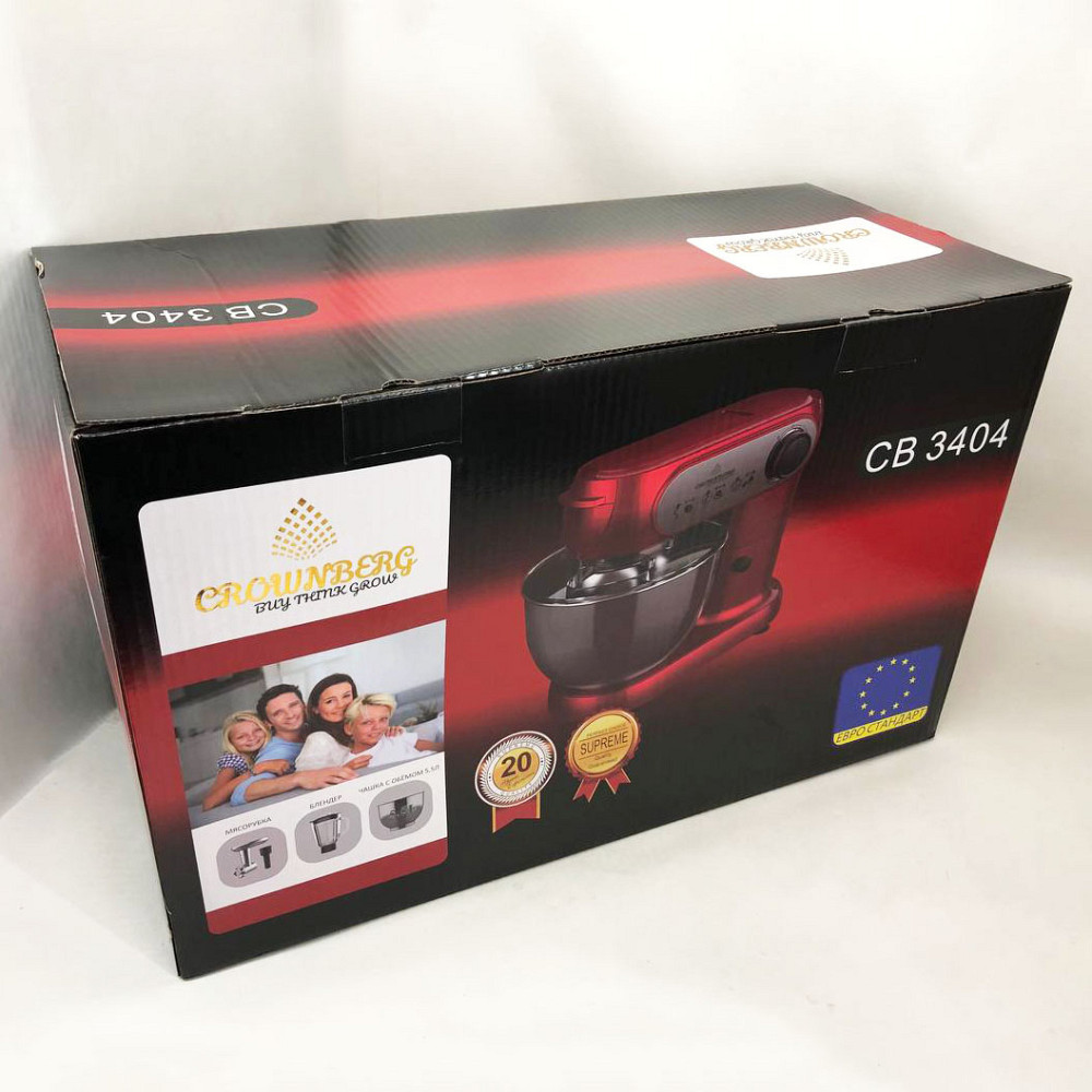 Кухонный помощник миксер тестомес планетарный Crownberg CB 3404, Мощный ручной миксер CA-46 Львов - изображение 17