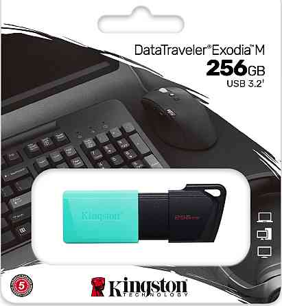 Флешнакопичувач USB3.2 256 GB Kingston DataTraveler Exodia M Black/Teal (DTXM/256GB) чорний з блакитним Харків