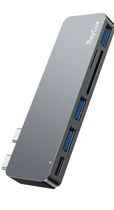 Концентратор RayCue ExpandPro Duo Lite 6-в-2 USB-C Hub Док-станция для MacBook Pro / Air Серый космос Киев - изображение 3