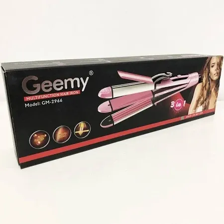Плойка-утюжок-гофре 3в1 GEMEI GM-2966: керамика, до 200°С, индикатор работы, быстрый нагрев Киев
