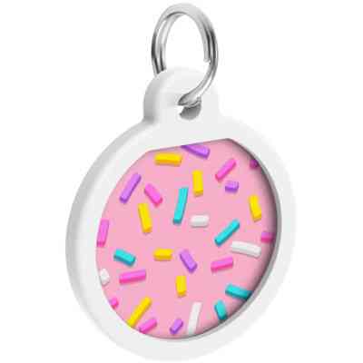 Адресник для животных WAUDOG Smart ID с QR паспортом "Маршмеллоу", круг 25 мм (0625-0214) Винница