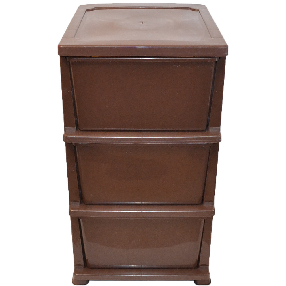 Комод пластиковый Efe Plastics 3 ящика 69х46х38 ротанг бежевый. Эфе пластик Одесса - изображение 3