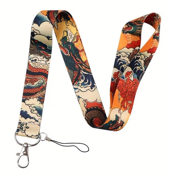 Шнурок на шею с карабином для ключей телефона с принтом дракона ланьярд ремешок на шею Киев - изображение 1