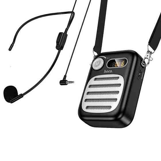Портативная колонка с гарнитурой HOCO L23 Lemony speaker with wired microphone, 5W, Black Одесса