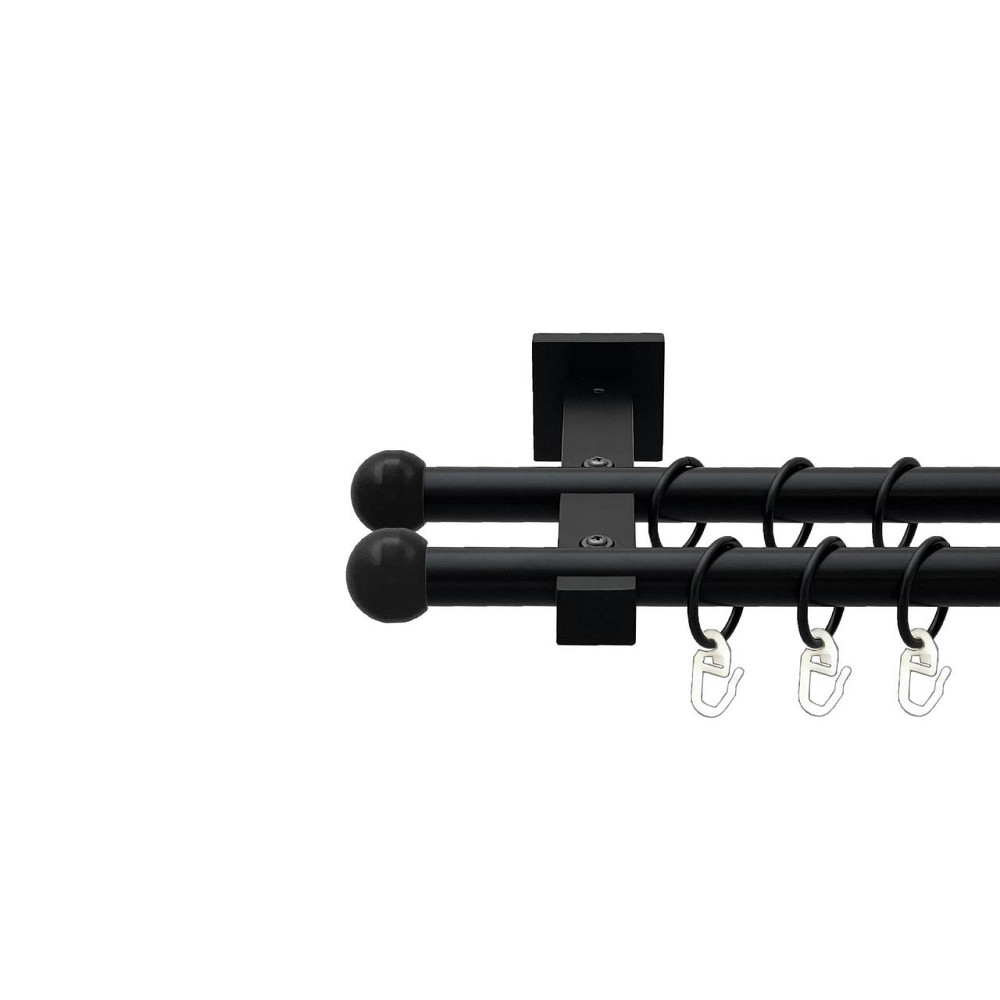 Карниз Orvit Куля Болонь металевий дворядний техно гладка труба кільце металеве Чорний Оксамит 19\19 мм 200 см (00-00026673) Львів - фото 1