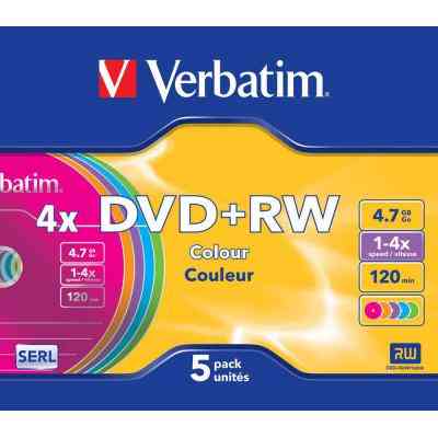 Диск DVD Verbatim 4.7Gb 4x SlimCase 5шт Color (43297) Винница