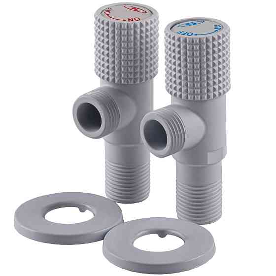 !!Набір кранів кутових кераміка SOLOMON EXCLUSIVE 1/2″X1/2″ 9889 WW  (White/White) (комплект2шт.) Луцк