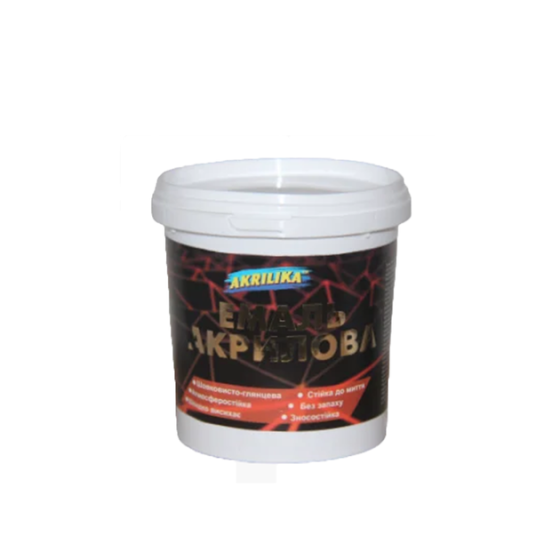 Эмаль акриловая белая глянец 0.45 Akrilika Харьков
