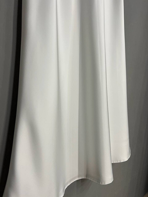 Спідниця жіноча Gritana 230 атласна королівський шовк з розрізом на резинці біла, білий, XL Київ - фото 14