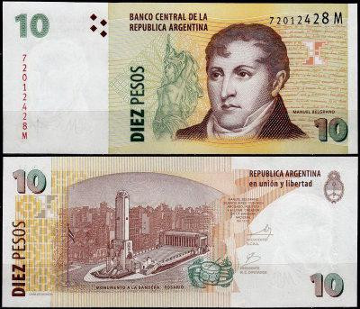 Аргентина / Argentina 10 Pesos (2012) Pick 354 UNC Полтава - фото 1