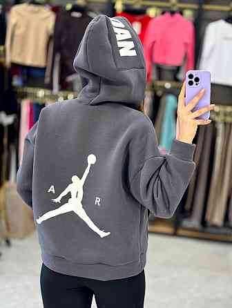 Жіноча стильна комфортна тепла худа турецька тринитка на флісі Сірий, 42/44 Одеса