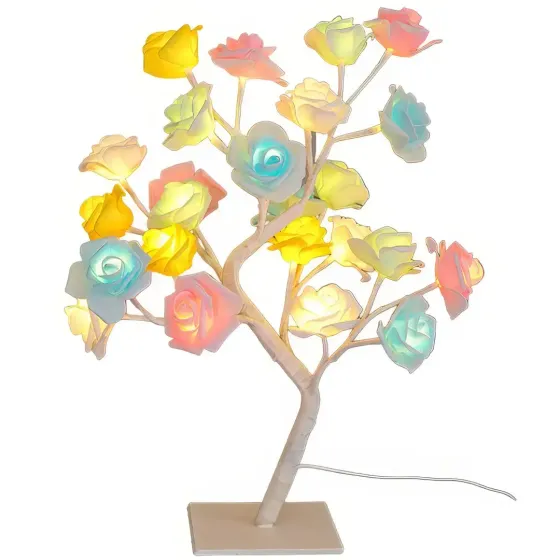 Digital Цветная Настольная светодиодная лампа / Дерево Роза / Декоративная настольная лампа для Київ