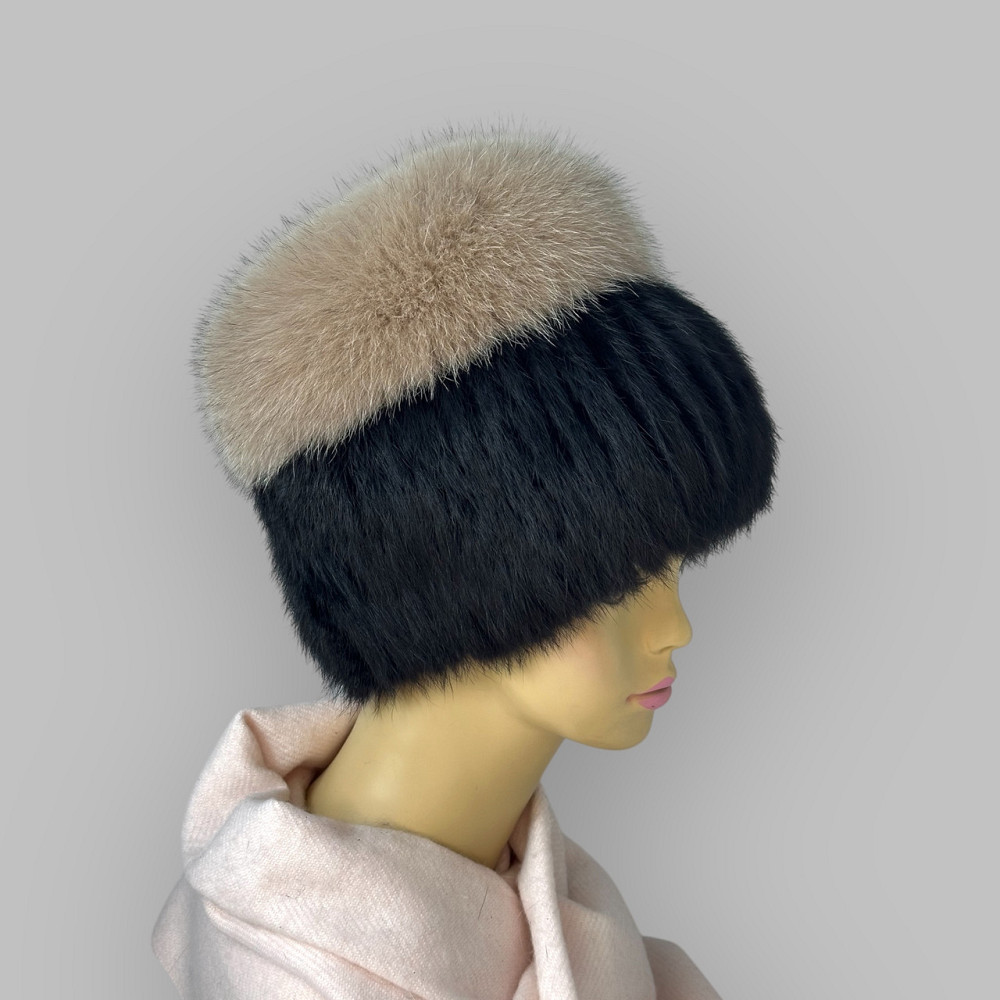 Меховая шапка женская Мерлин Черный Харьков - изображение 2