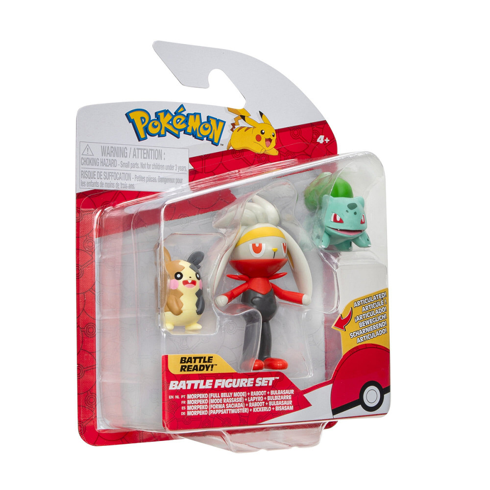 Набір ігрових фігурок Pokemon W18 - Морпеко, Бульбазавр, Рабут Днепр - изображение 2