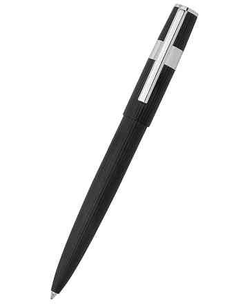 Кулькова ручка Hugo Boss Gear Pinstripe Black/Chrome Ровно