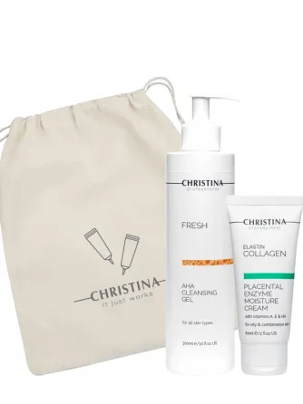 Подарочный набор Очищение и увлажнение для жирной и комбинированной кожи (2 единицы) Christina Днепр