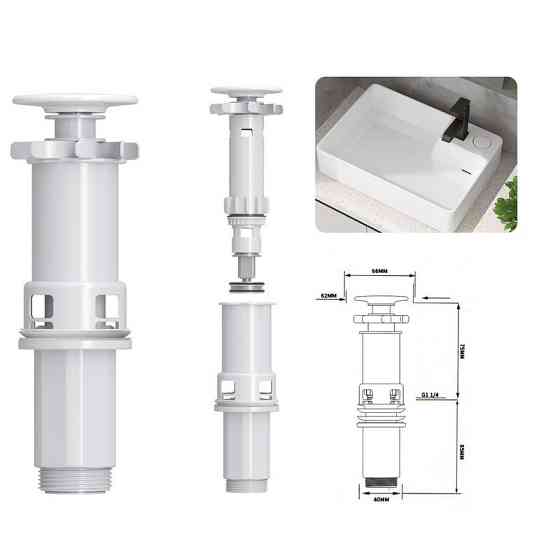 Раковина накладна Mixxus Premium STYLE-0202 600х350х140mm з донним клапаном та отвором під змішувач  ( MP6512 Харьков