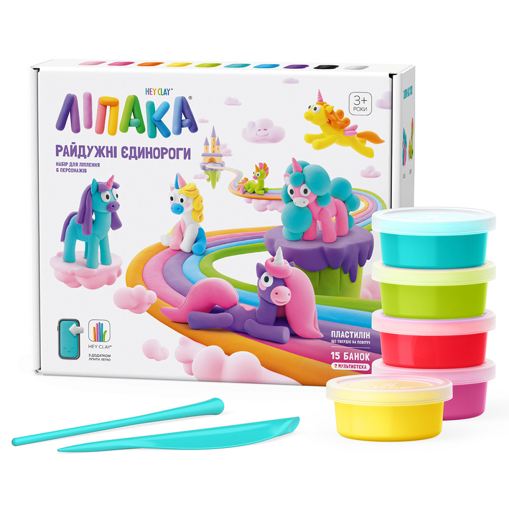 Меганабір пластиліну, що самостійно твердіє, Ліпака - Райдужні єдинороги Дніпро - фото 2