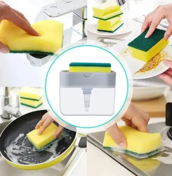 Диспенсер для моющего средства нажимной Soap Pump Sponge Caddy Коломия - фото 4