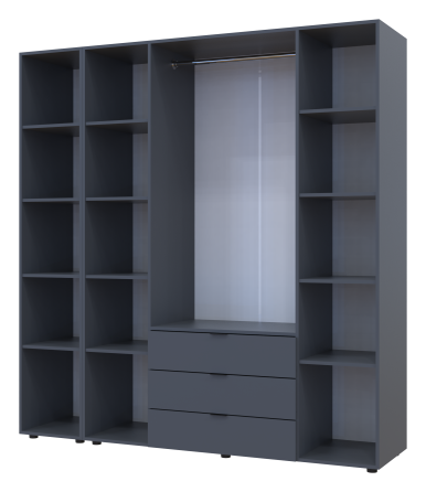 Комплект шаф для одягу Doros Гелар (2 шт.) 194х49,5х203,4 см Дзеркало/Графіт (DRS-011138) Львів