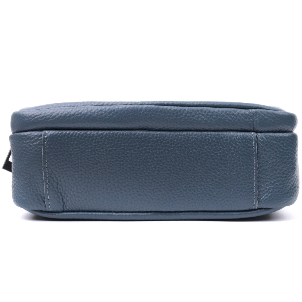 Оригинальная женская сумка с накладным карманом из натуральной кожи Vintage 22641 Синяя Киев - изображение 6