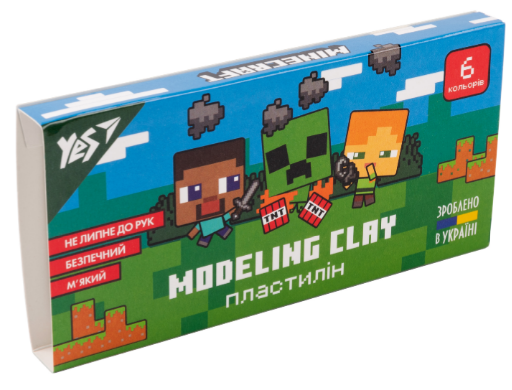 Пластилін 6 кол. 120 г "Yes" Minecraft, 540628, шт Київ