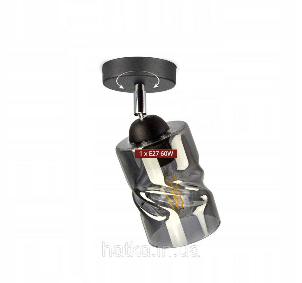 Люстра декоративна Sirius S4944-1 BK+SM з поворотнім механізмом Київ - фото 1