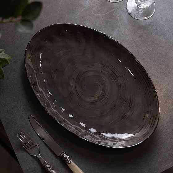 Тарілка порцелянова плоска овальна 35 х 23.5 см сервірувальне блюдо для нарізки Lugi HP23392 Київ