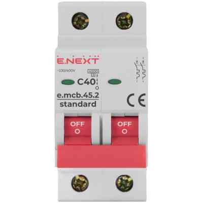 Автоматический выключатель E.NEXT 2-п e.mcb.stand. 40А C ( 4,5кА) (s002021) Винница