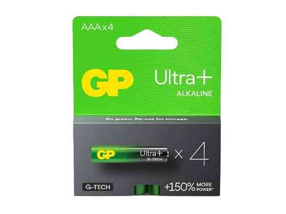 Батарейка щелочная LR03/AAA Ultra Plus Alkaline 1.5V 24AUP21-SB4 4шт (блистер) ТМ GP Solmir Киев