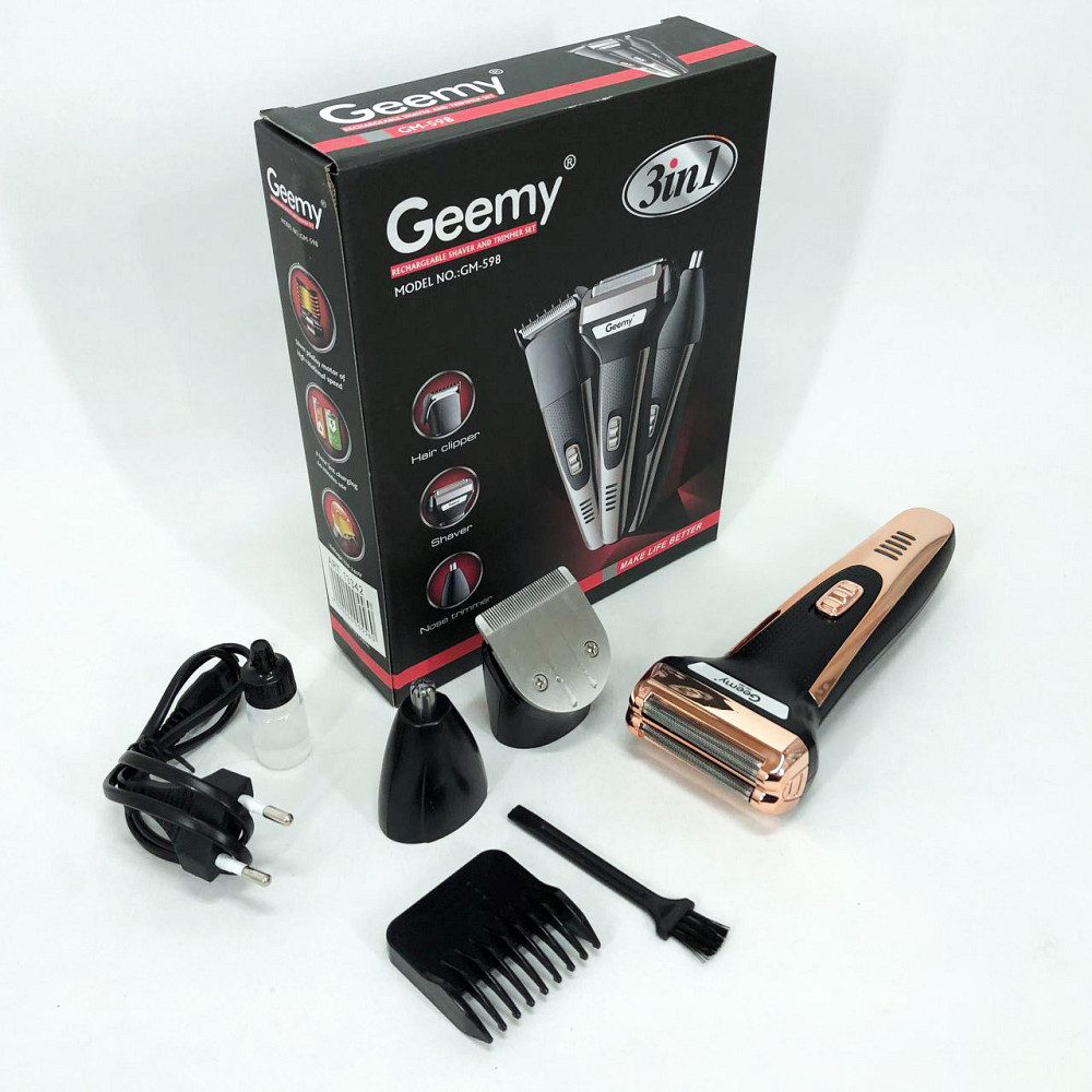 Компактна електробритва чоловіча GEMEI GM-598, Акумуляторна машинка для стрижки, Портативна бритва LA-89 Львів - фото 2