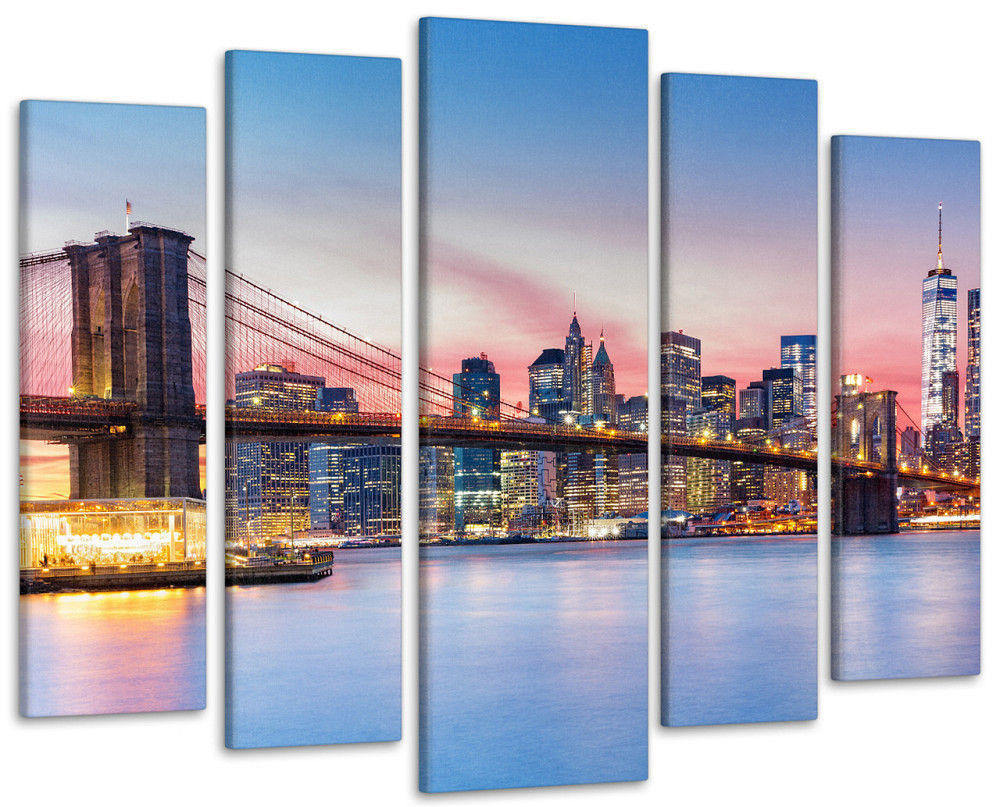 Модульная картина Манхэттенский Мост Закат Art-316_5 ( 80х118см ) 115x170 см Киев - изображение 1