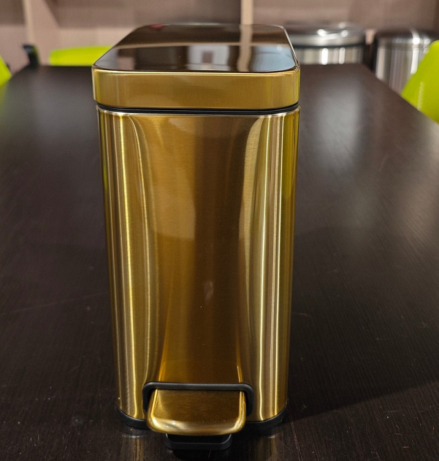 Відро для сміття з плавним закриттям прямокутне Mixxus Premium Quadro-TC0105 Brushed Gold 5 л (колір матове золото) (MI8394) ( ( Харьков - изображение 14