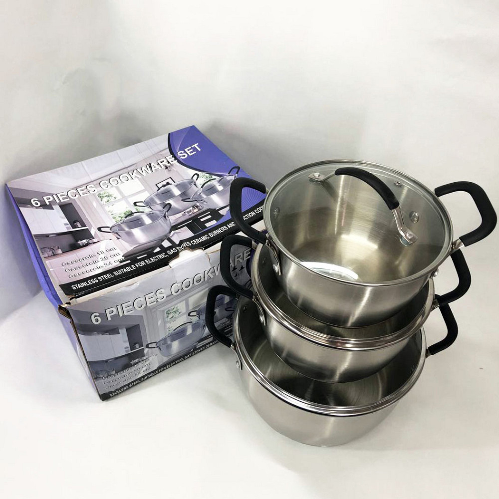 Набір посуду для дому 6 предметов LB-1891, Каструля з нержавіючої сталі, Модні набори посуду CR-10 Львів - фото 7