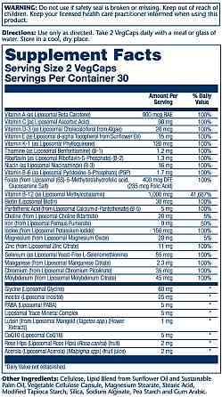 Мультивитамины липосомальные  Solaray Universal Liposomal Multivitamin 60 капс Киев